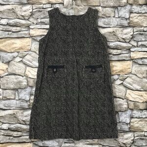 DKNY Girls Black White Chevron Graphic Corduroy Sleeveless Dress Donna Karan